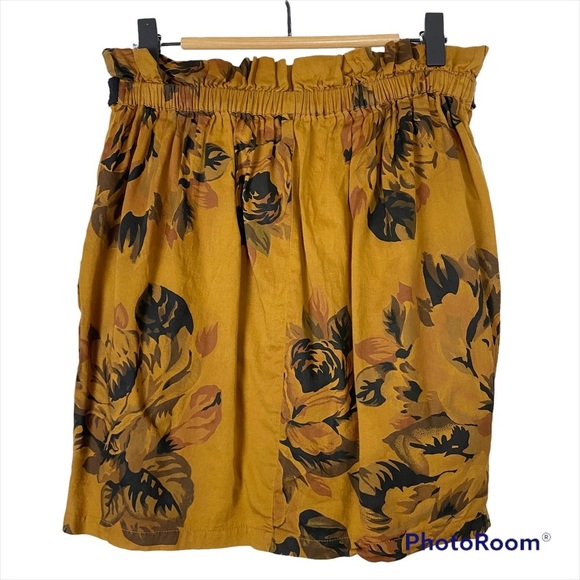 STARING AT STARS Paperbag Waist Cotton Floral Skirt Med Pockets Urban Outfitters - Picture 2 of 9